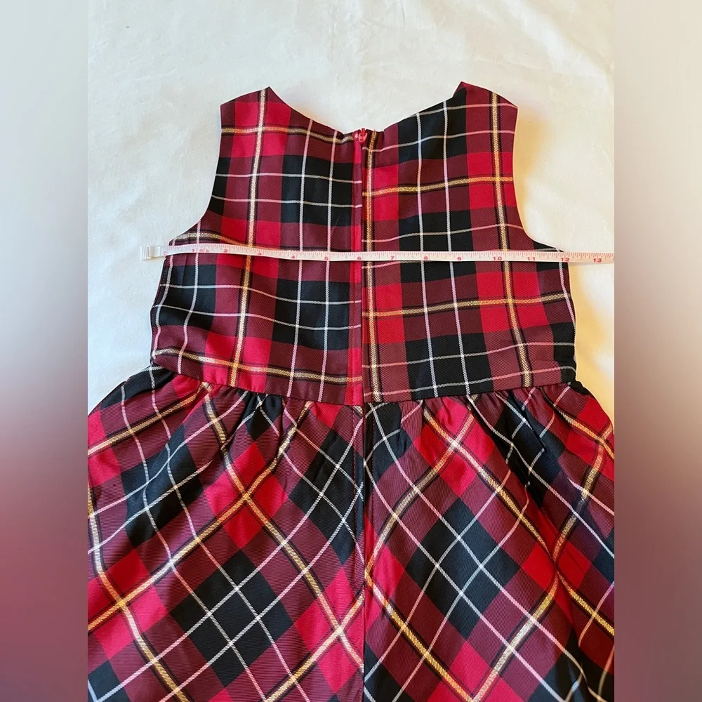 The Children's Place Girls Plaid Satin Tiered Fit & Flare Party Dress Size 6 NWT